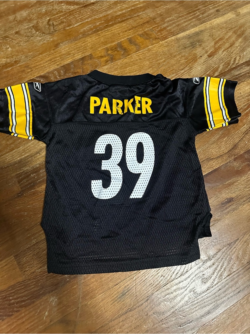 Kids Black & Yellow Football Jersey with 'Parker' and 39